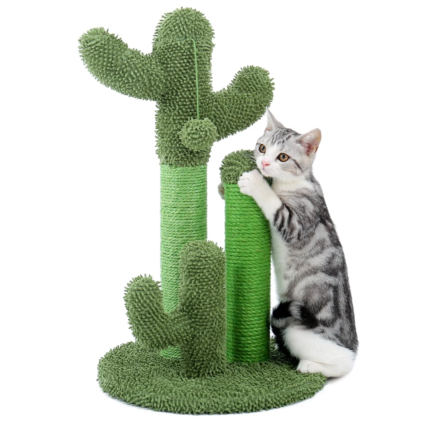 23" Cactus Cat Scratching Posts Sisal Cat Scratcher for Kittens and Medium Cats,Brown