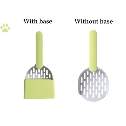 Cat Litter Scoop Plastic Cat Litter Shovel with Base Self Cleaning Cat Litter Box Shovel Kitten Toilet Clean Tools Cat Supplies